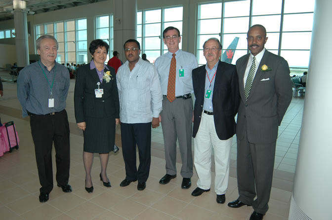 Inaugural Flight - American Airlines - Two New International Routes - Service Between Montego Bay, Jamaica & Dallas/Fort Worth, Texas - Gate 12 - Sangster International Airport, Montego Bay, St. James, Jamaica W.I. - February 3, 2006 - Negril Travel Guide, Negril Jamaica WI - http://www.negriltravelguide.com - info@negriltravelguide.com...!