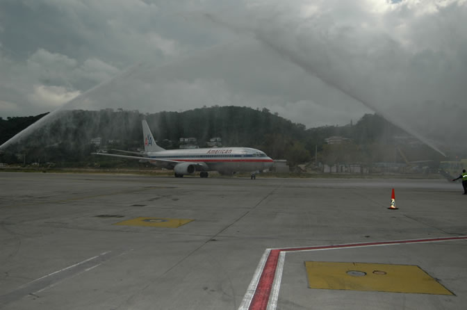 Inaugural Flight - American Airlines - Two New International Routes - Service Between Montego Bay, Jamaica & Dallas/Fort Worth, Texas - Gate 12 - Sangster International Airport, Montego Bay, St. James, Jamaica W.I. - February 3, 2006 - Negril Travel Guide, Negril Jamaica WI - http://www.negriltravelguide.com - info@negriltravelguide.com...!