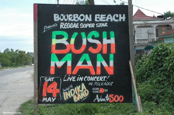 Reggae Superstar - Bush Man @ Bourbon Beach with Boddy Dread & Singing Honour - Presented by Our Music Promotions - Omar & Ama-Donna - Saturday, May 14, 2005 - Negril Travel Guide, Negril Jamaica WI - http://www.negriltravelguide.com - info@negriltravelguide.com...!