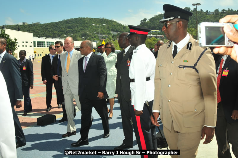 The Unveiling Of The Commemorative Plaque By The Honourable Prime Minister, Orette Bruce Golding, MP, And Their Majesties, King Juan Carlos I And Queen Sofia Of Spain - On Wednesday, February 18, 2009, Marking The Completion Of The Expansion Of Sangster International Airport, Venue at Sangster International Airport, Montego Bay, St James, Jamaica - Wednesday, February 18, 2009 - Photographs by Net2Market.com - Barry J. Hough Sr, Photographer/Photojournalist - Negril Travel Guide, Negril Jamaica WI - http://www.negriltravelguide.com - info@negriltravelguide.com...!