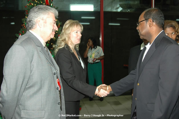 Minister of Tourism, Hon. Edmund Bartlett - Director of Tourism, Basil Smith, and Mayor of Montego Bay, Councilor Charles Sinclair Launch of Winter Tourism Season at Sangster International Airport, Saturday, December 15, 2007 - Sangster International Airport - MBJ Airports Limited, Montego Bay, Jamaica W.I. - Photographs by Net2Market.com - Barry J. Hough Sr, Photographer - Negril Travel Guide, Negril Jamaica WI - http://www.negriltravelguide.com - info@negriltravelguide.com...!