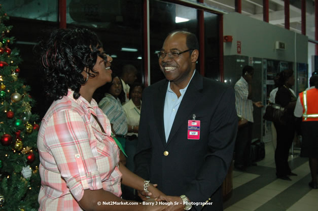 Minister of Tourism, Hon. Edmund Bartlett - Director of Tourism, Basil Smith, and Mayor of Montego Bay, Councilor Charles Sinclair Launch of Winter Tourism Season at Sangster International Airport, Saturday, December 15, 2007 - Sangster International Airport - MBJ Airports Limited, Montego Bay, Jamaica W.I. - Photographs by Net2Market.com - Barry J. Hough Sr, Photographer - Negril Travel Guide, Negril Jamaica WI - http://www.negriltravelguide.com - info@negriltravelguide.com...!