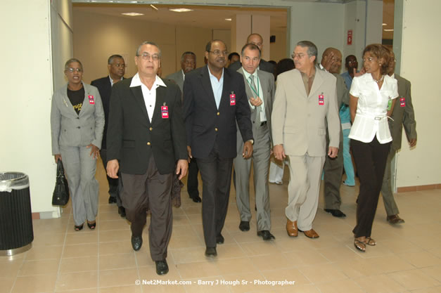 Minister of Tourism, Hon. Edmund Bartlett - Director of Tourism, Basil Smith, and Mayor of Montego Bay, Councillor Charles Sinclair Launch of Winter Tourism Season at Sangster International Airport, Saturday, December 15, 2007 - Sangster International Airport - MBJ Airports Limited, Montego Bay, Jamaica W.I. - Photographs by Net2Market.com - Barry J. Hough Sr, Photographer - Negril Travel Guide, Negril Jamaica WI - http://www.negriltravelguide.com - info@negriltravelguide.com...!