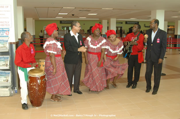 Minister of Tourism, Hon. Edmund Bartlett - Director of Tourism, Basil Smith, and Mayor of Montego Bay, Councillor Charles Sinclair Launch of Winter Tourism Season at Sangster International Airport, Saturday, December 15, 2007 - Sangster International Airport - MBJ Airports Limited, Montego Bay, Jamaica W.I. - Photographs by Net2Market.com - Barry J. Hough Sr, Photographer - Negril Travel Guide, Negril Jamaica WI - http://www.negriltravelguide.com - info@negriltravelguide.com...!