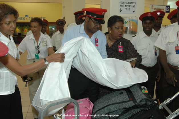 Minister of Tourism, Hon. Edmund Bartlett - Director of Tourism, Basil Smith, and Mayor of Montego Bay, Councillor Charles Sinclair Launch of Winter Tourism Season at Sangster International Airport, Saturday, December 15, 2007 - Sangster International Airport - MBJ Airports Limited, Montego Bay, Jamaica W.I. - Photographs by Net2Market.com - Barry J. Hough Sr, Photographer - Negril Travel Guide, Negril Jamaica WI - http://www.negriltravelguide.com - info@negriltravelguide.com...!