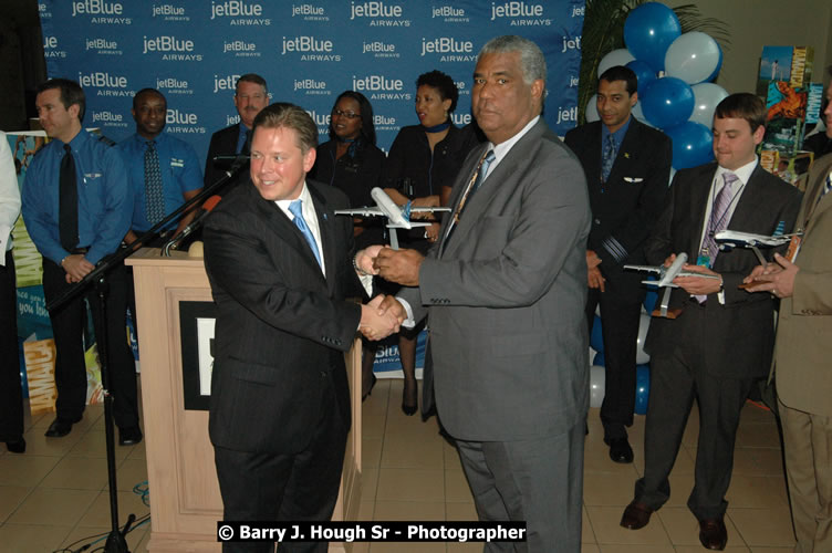 JetBue Airways' Inaugural Air Service between Sangster International Airport, Montego Bay and John F. Kennedy Airport, New York at MBJ Airports Sangster International Airport, Montego Bay, St. James, Jamaica - Thursday, May 21, 2009 - Photographs by Net2Market.com - Barry J. Hough Sr, Photographer/Photojournalist - Negril Travel Guide, Negril Jamaica WI - http://www.negriltravelguide.com - info@negriltravelguide.com...!