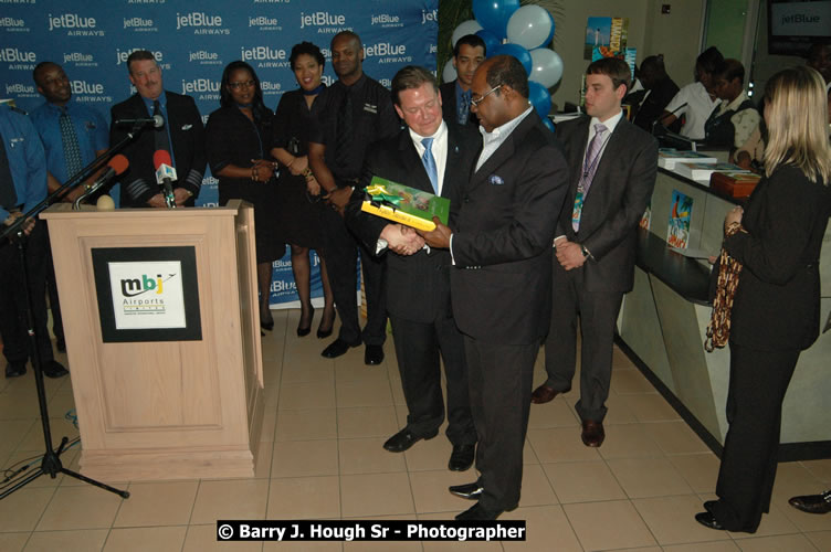 JetBue Airways' Inaugural Air Service between Sangster International Airport, Montego Bay and John F. Kennedy Airport, New York at MBJ Airports Sangster International Airport, Montego Bay, St. James, Jamaica - Thursday, May 21, 2009 - Photographs by Net2Market.com - Barry J. Hough Sr, Photographer/Photojournalist - Negril Travel Guide, Negril Jamaica WI - http://www.negriltravelguide.com - info@negriltravelguide.com...!