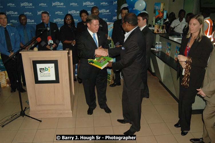 JetBue Airways' Inaugural Air Service between Sangster International Airport, Montego Bay and John F. Kennedy Airport, New York at MBJ Airports Sangster International Airport, Montego Bay, St. James, Jamaica - Thursday, May 21, 2009 - Photographs by Net2Market.com - Barry J. Hough Sr, Photographer/Photojournalist - Negril Travel Guide, Negril Jamaica WI - http://www.negriltravelguide.com - info@negriltravelguide.com...!