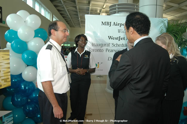 MBJ Airports Limited Welcomes WestJet Airlines - Inaugural Scheduled Service From Toronto Pearsons International Airport - Monday, December 10, 2007 - Sangster International Airport - MBJ Airports Limited, Montego Bay, Jamaica W.I. - Photographs by Net2Market.com - Barry J. Hough Sr, Photographer - Negril Travel Guide, Negril Jamaica WI - http://www.negriltravelguide.com - info@negriltravelguide.com...!