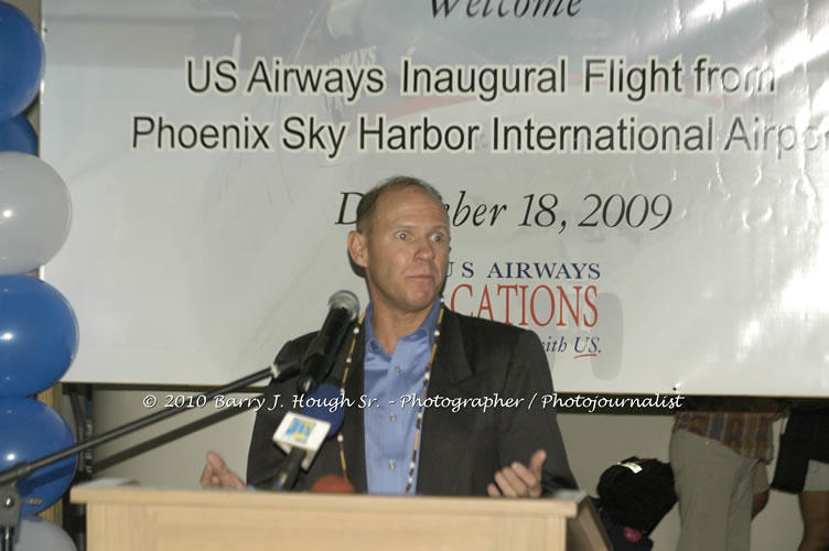 US Airways Inaugurtes New Service from Phoenix Sky Harbor International Airport to Sangster International Airport, Friday, December 18, 2009, Sangster International Airport, Montego Bay, St. James, Jamaica W.I. - Photographs by Net2Market.com - Barry J. Hough Sr, Photographer/Photojournalist - The Negril Travel Guide - Negril's and Jamaica's Number One Concert Photography Web Site with over 40,000 Jamaican Concert photographs Published -  Negril Travel Guide, Negril Jamaica WI - http://www.negriltravelguide.com - info@negriltravelguide.com...!