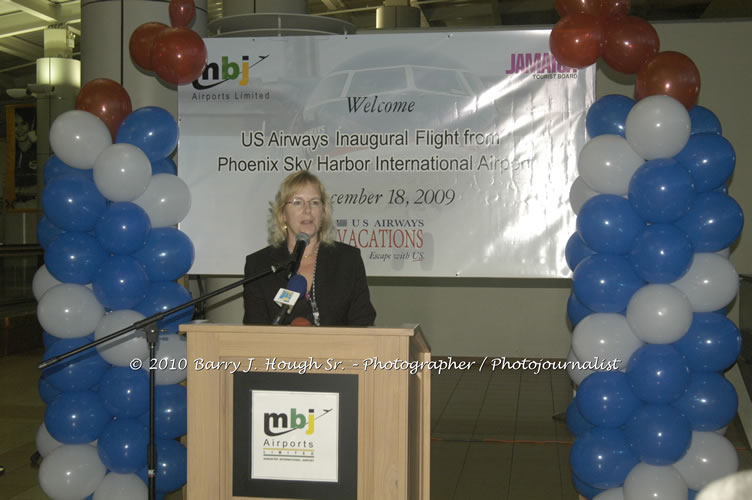 US Airways Inaugurtes New Service from Phoenix Sky Harbor International Airport to Sangster International Airport, Friday, December 18, 2009, Sangster International Airport, Montego Bay, St. James, Jamaica W.I. - Photographs by Net2Market.com - Barry J. Hough Sr, Photographer/Photojournalist - The Negril Travel Guide - Negril's and Jamaica's Number One Concert Photography Web Site with over 40,000 Jamaican Concert photographs Published -  Negril Travel Guide, Negril Jamaica WI - http://www.negriltravelguide.com - info@negriltravelguide.com...!