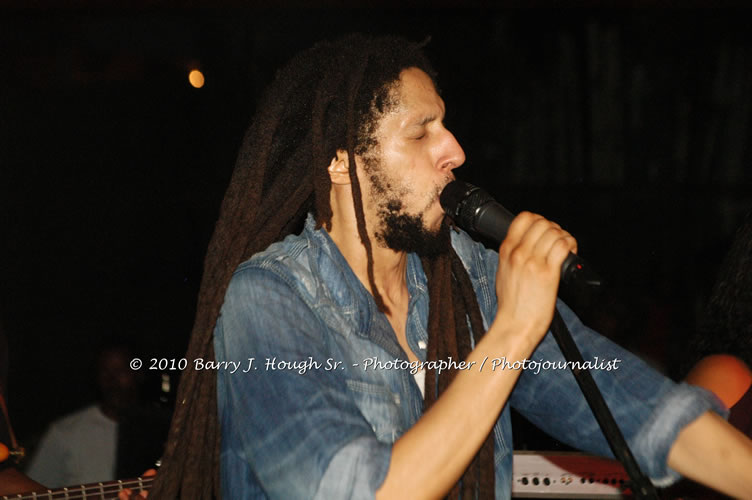 Julian Marley - Grammy Nominee & Son of the Legend Bob Marley - Live in Concert - Also featuring Ras Noble, Power Drill, Iron Head, & Robin Banks - Backing Band Roots Warrior, plus DJ Gemini @ One Love Reggae Concerts Series 09/10 @ Negril Escape Resort & Spa, February 2, 2010, One Love Drive, West End, Negril, Westmoreland, Jamaica W.I. - Photographs by Net2Market.com - Barry J. Hough Sr, Photographer/Photojournalist - The Negril Travel Guide - Negril's and Jamaica's Number One Concert Photography Web Site with over 40,000 Jamaican Concert photographs Published -  Negril Travel Guide, Negril Jamaica WI - http://www.negriltravelguide.com - info@negriltravelguide.com...!