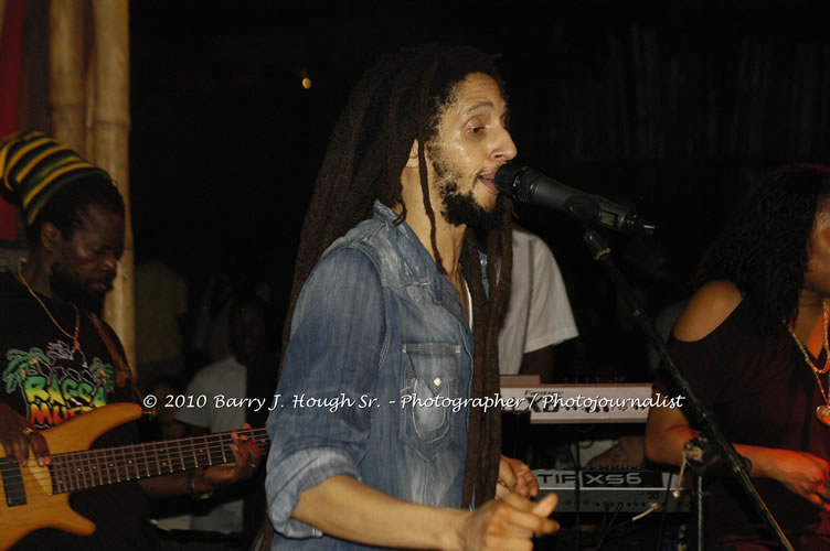 Julian Marley - Grammy Nominee & Son of the Legend Bob Marley - Live in Concert - Also featuring Ras Noble, Power Drill, Iron Head, & Robin Banks - Backing Band Roots Warrior, plus DJ Gemini @ One Love Reggae Concerts Series 09/10 @ Negril Escape Resort & Spa, February 2, 2010, One Love Drive, West End, Negril, Westmoreland, Jamaica W.I. - Photographs by Net2Market.com - Barry J. Hough Sr, Photographer/Photojournalist - The Negril Travel Guide - Negril's and Jamaica's Number One Concert Photography Web Site with over 40,000 Jamaican Concert photographs Published -  Negril Travel Guide, Negril Jamaica WI - http://www.negriltravelguide.com - info@negriltravelguide.com...!