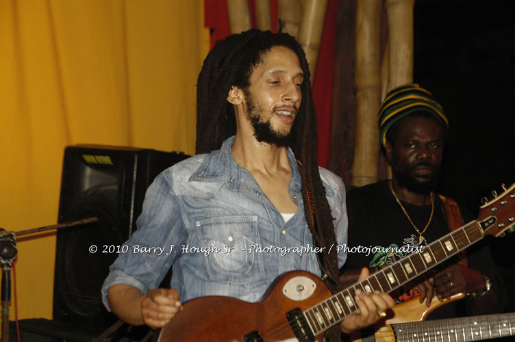 Julian Marley - Grammy Nominee & Son of the Legend Bob Marley - Live in Concert - Also featuring Ras Noble, Power Drill, Iron Head, & Robin Banks - Backing Band Roots Warrior, plus DJ Gemini @ One Love Reggae Concerts Series 09/10 @ Negril Escape Resort & Spa, February 2, 2010, One Love Drive, West End, Negril, Westmoreland, Jamaica W.I. - Photographs by Net2Market.com - Barry J. Hough Sr, Photographer/Photojournalist - The Negril Travel Guide - Negril's and Jamaica's Number One Concert Photography Web Site with over 40,000 Jamaican Concert photographs Published -  Negril Travel Guide, Negril Jamaica WI - http://www.negriltravelguide.com - info@negriltravelguide.com...!