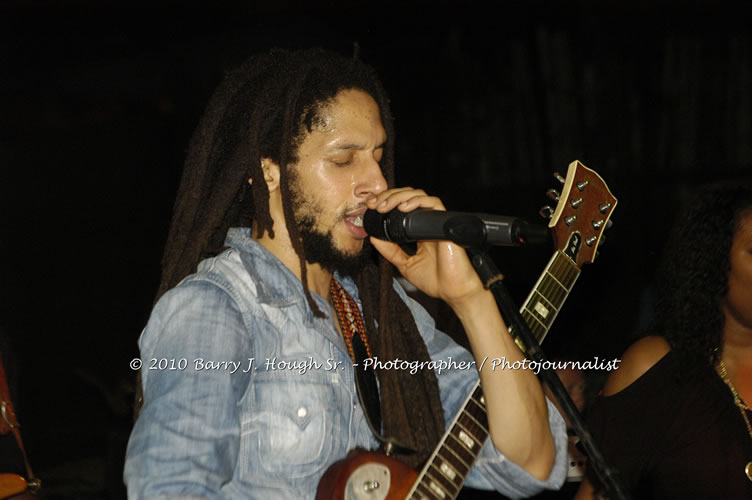 Julian Marley - Grammy Nominee & Son of the Legend Bob Marley - Live in Concert - Also featuring Ras Noble, Power Drill, Iron Head, & Robin Banks - Backing Band Roots Warrior, plus DJ Gemini @ One Love Reggae Concerts Series 09/10 @ Negril Escape Resort & Spa, February 2, 2010, One Love Drive, West End, Negril, Westmoreland, Jamaica W.I. - Photographs by Net2Market.com - Barry J. Hough Sr, Photographer/Photojournalist - The Negril Travel Guide - Negril's and Jamaica's Number One Concert Photography Web Site with over 40,000 Jamaican Concert photographs Published -  Negril Travel Guide, Negril Jamaica WI - http://www.negriltravelguide.com - info@negriltravelguide.com...!