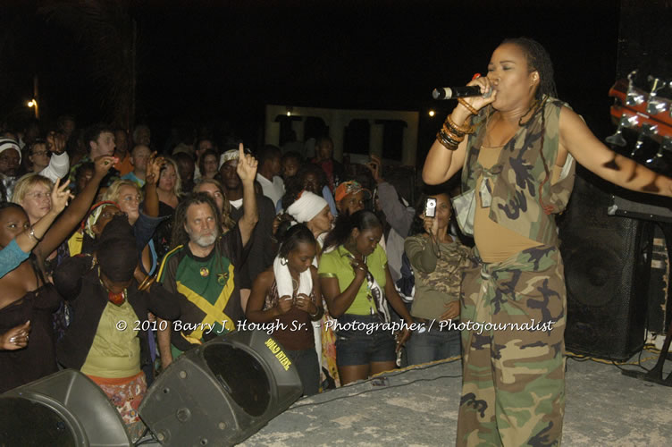 Queen Ifrica - Live In Concert - One Love Reggae Concert Series 09/10 @ Negril Escape Resort and Spa, January 5, 2010, One Love Drive, West End, Negril, Westmoreland, Jamaica W.I. - Photographs by Net2Market.com - Barry J. Hough Sr, Photographer/Photojournalist - Negril Travel Guide, Negril Jamaica WI - http://www.negriltravelguide.com - info@negriltravelguide.com...!