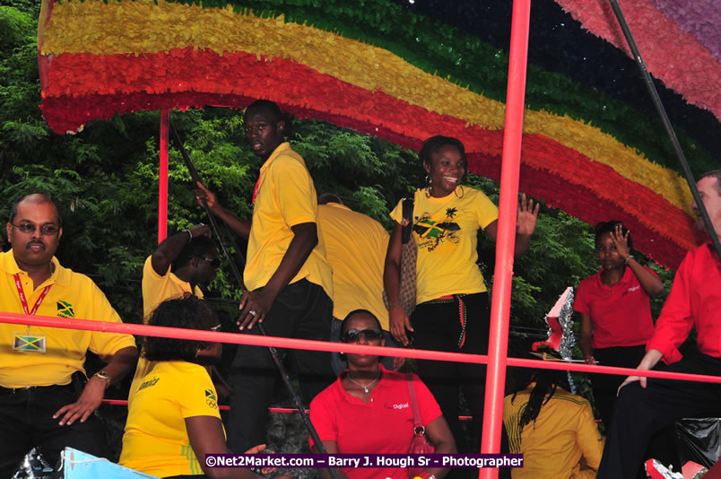 The City of Montego Bay Welcomes Our 2008 Olympians - Western Motorcade - Civic Ceremony - A Salute To Our Beijing Heros - Sam Sharpe Square, Montego Bay, Jamaica - Tuesday, October 7, 2008 - Photographs by Net2Market.com - Barry J. Hough Sr. Photojournalist/Photograper - Photographs taken with a Nikon D300 - Negril Travel Guide, Negril Jamaica WI - http://www.negriltravelguide.com - info@negriltravelguide.com...!