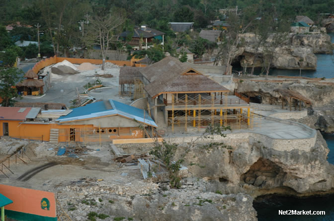 World Famous Rick's Cafe - Negril's West End Cliffs - Rebuilding After Ivan - Negril Travel Guide, Negril Jamaica WI - http://www.negriltravelguide.com - info@negriltravelguide.com...!